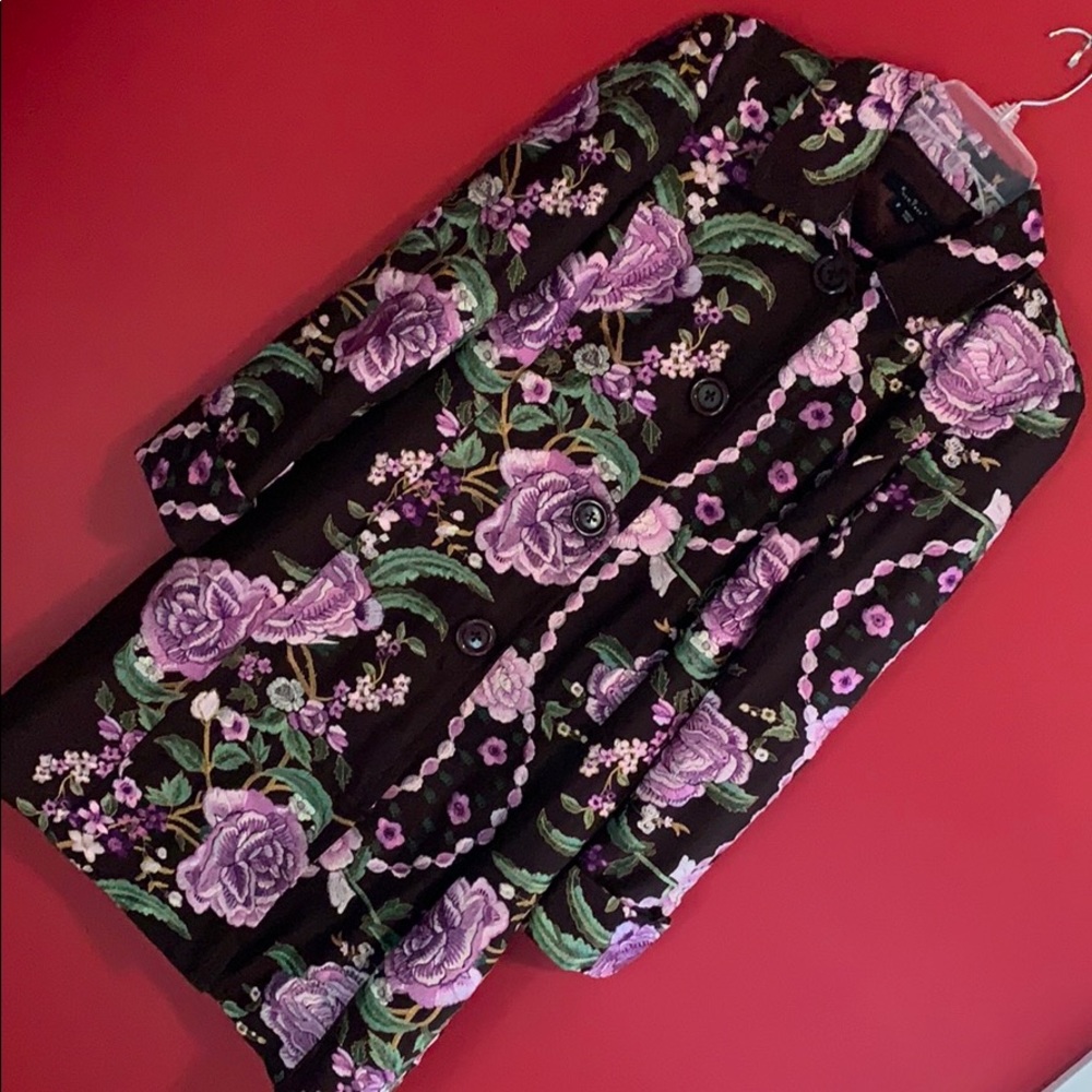 Embroidered Silk Coat by ECI New York